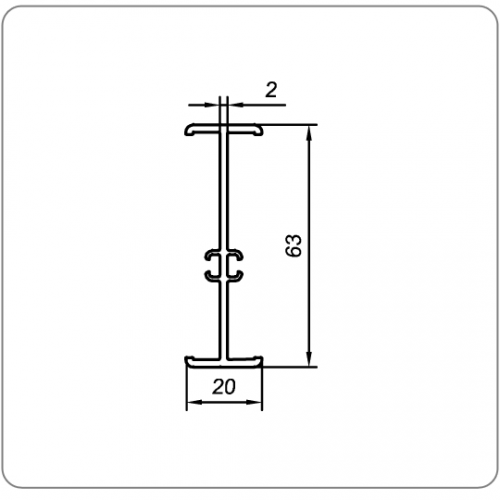 Нижняя и верхняя направляющие ПРС, RAL 9006 - 2 м.п. (серебро) (190901200009)