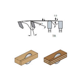 Пильные диски для резки ламината и МДФ с формой зуба TRF