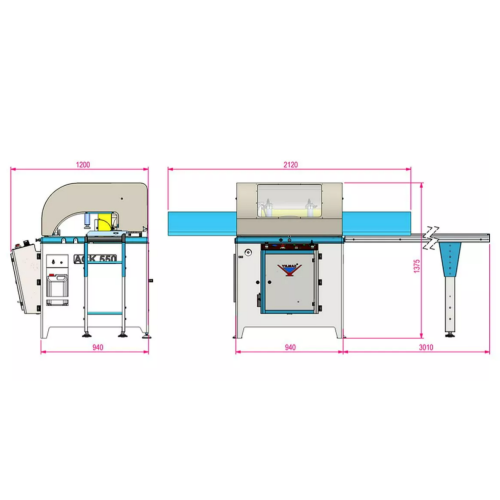 Yilmaz ACK 550 — Одноголовочная автоматическая пила с диском Ø550 мм с нижней подачей