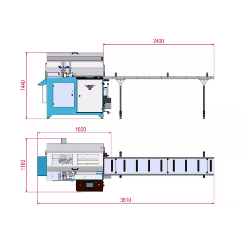 Yilmaz SK 450 — Автоматическая пила для серийной резки под углом 90° с нижней подачей диска