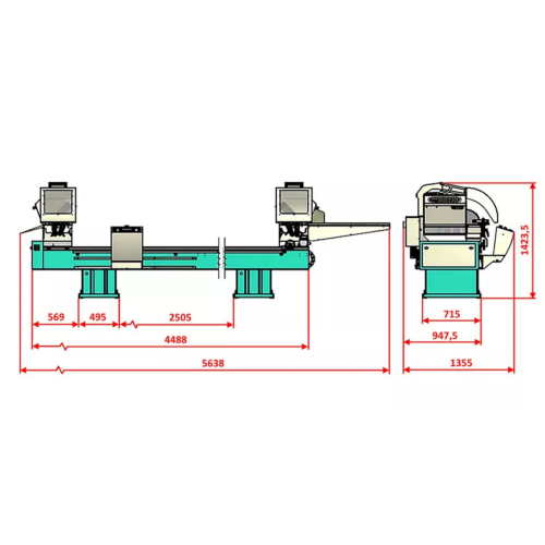 Yilmaz DC 421 MS — Полуавтоматическая двухголовая пила с фронтальной подачей диска