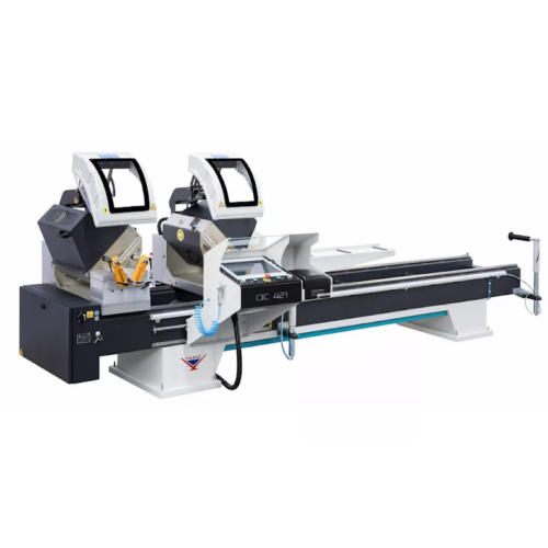 Yilmaz DC 421 PSU — Автоматическая двухголовая пила для резки профилей ПВХ и алюминия