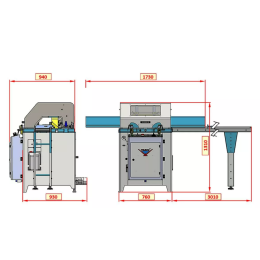 Yilmaz ACK 420 S — Автоматическая одноголовочная пила с нижней подачей диска (с диском Ø420 мм)